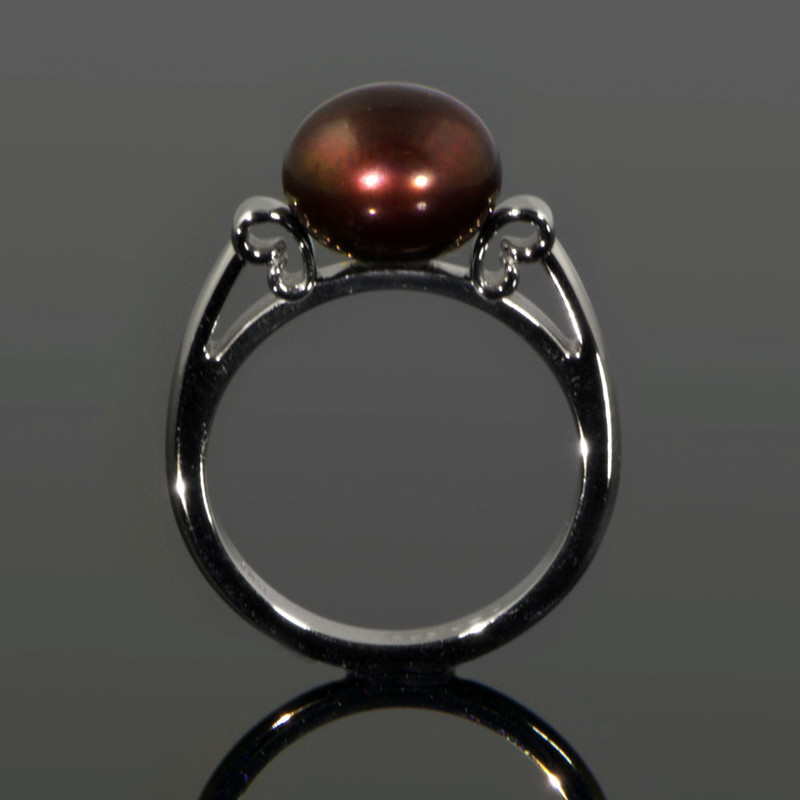 Floating Copper Pearl Ring