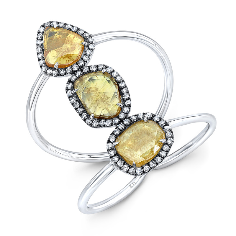 Fancy Yellow Rough Diamond Ring