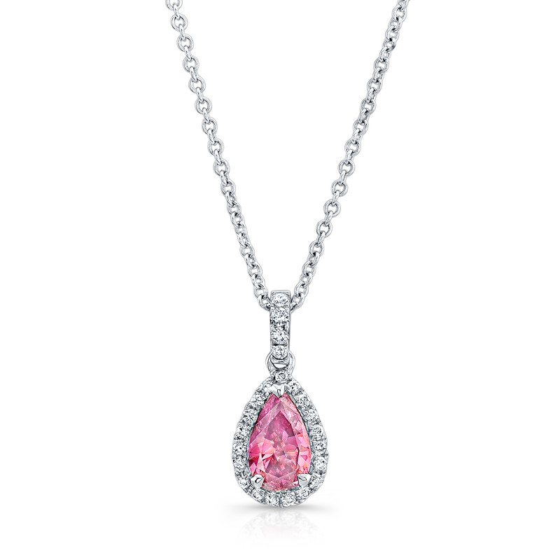 Fancy Pink Pear-Shape Diamond Necklace