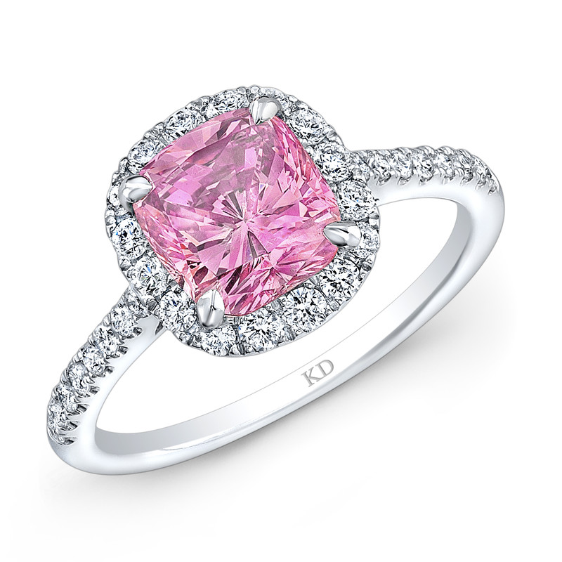 Fancy Pink Diamond Cushion-Cut Ring