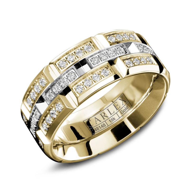 Men's Two-Tone Diamond Linked Band