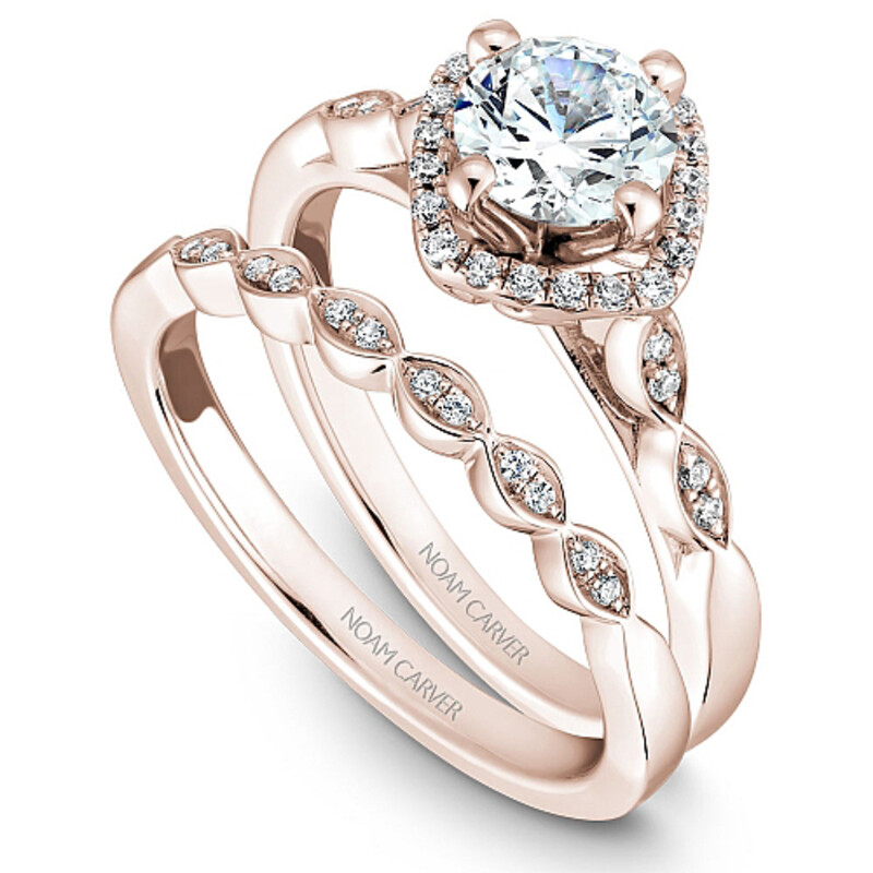 Rose Gold Diamond Wedding Set