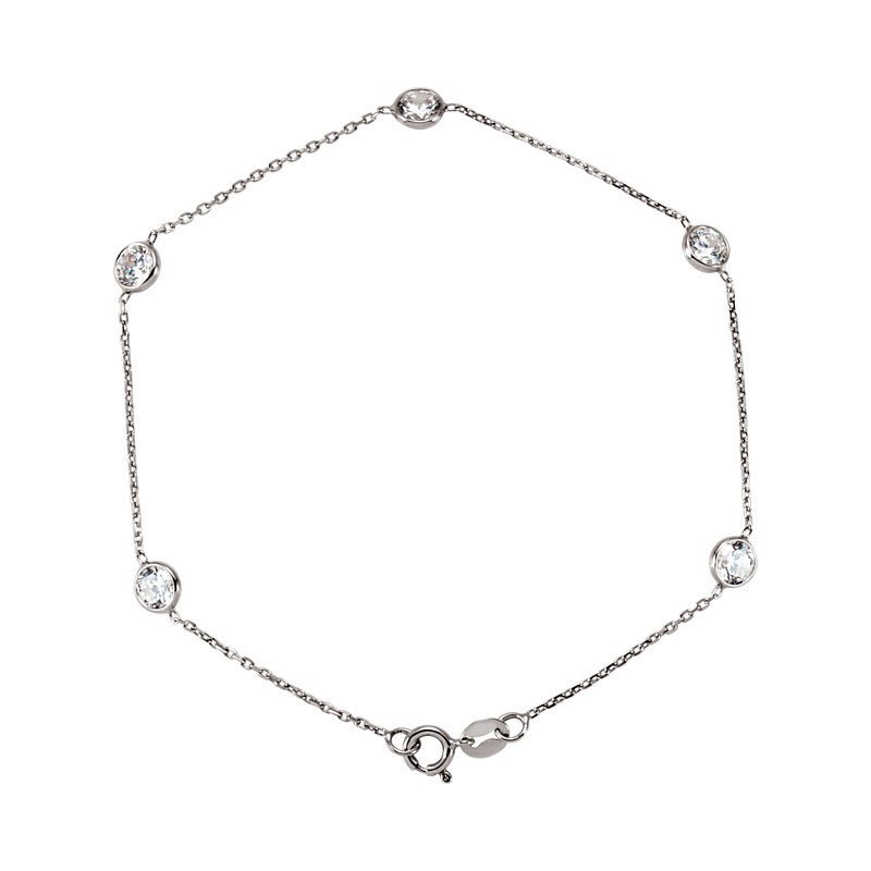 032 Carats Single Diamond Station Bracelet in 14 Karat Rose Gold For Sale  at 1stDibs